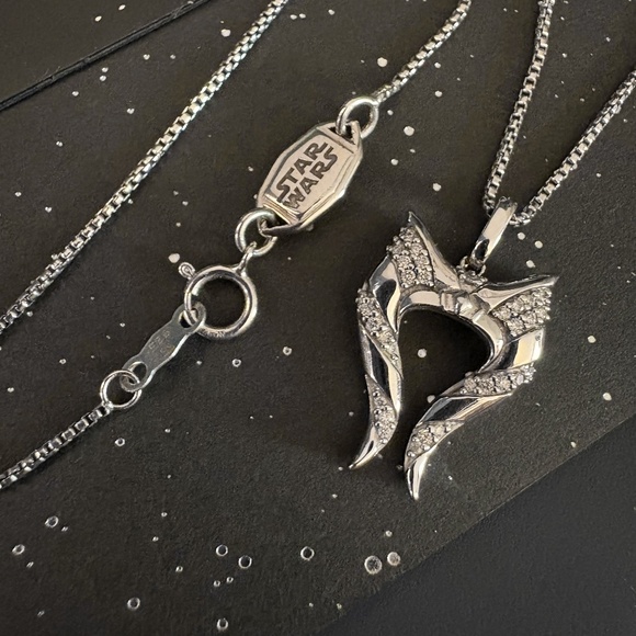 Star Wars Jewelry - Star Wars Fine Jewelry Ahsoka Tano Necklace - Sterling Silver with diamonds